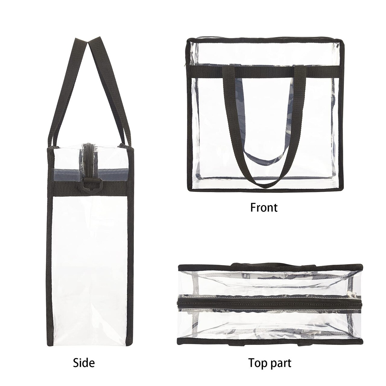 Clear Tote Bag Stadium Security Approved, See Through Clear Handbag Purse Bag for Work, Beach, Stadium, Makeup, Cosmetics